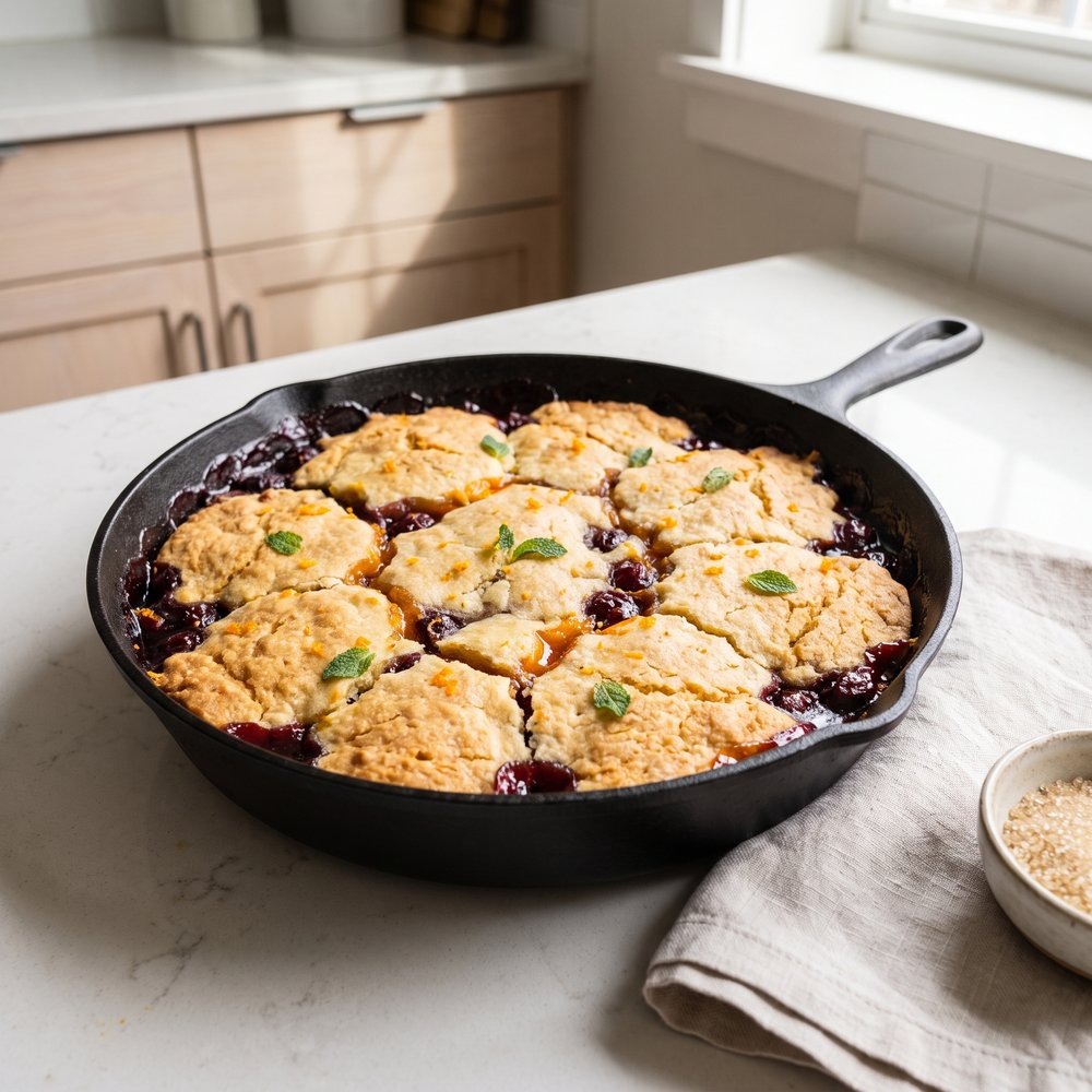 Skillet Cherry Cobbler (Gluten-Free)