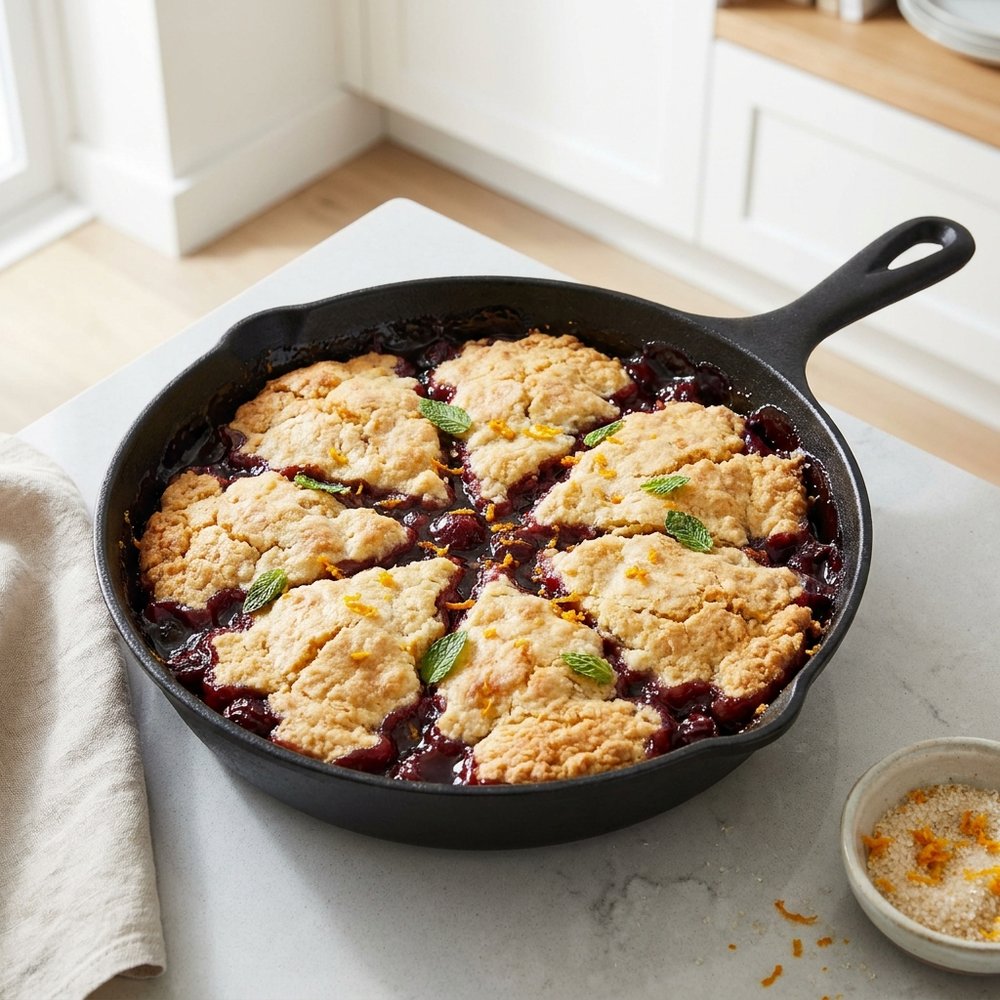 Skillet Cherry Cobbler (Gluten-Free)