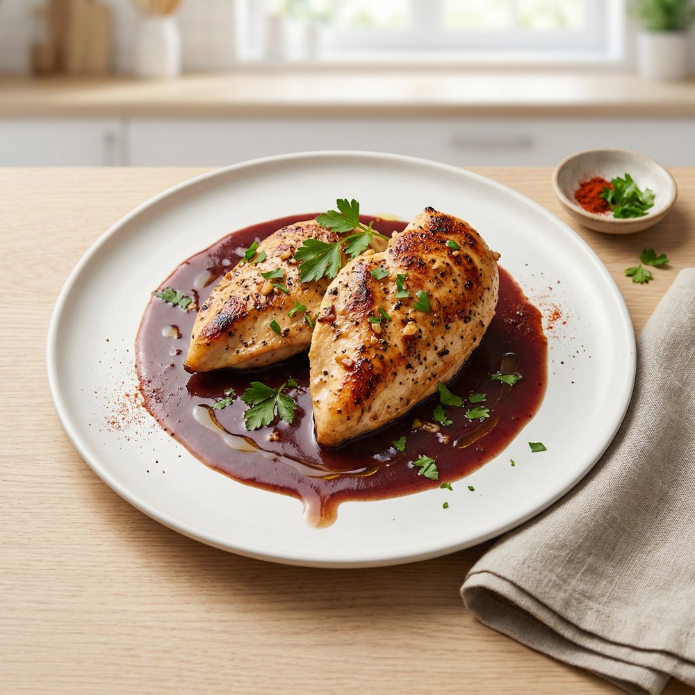 Chicken and Red Wine Sauce