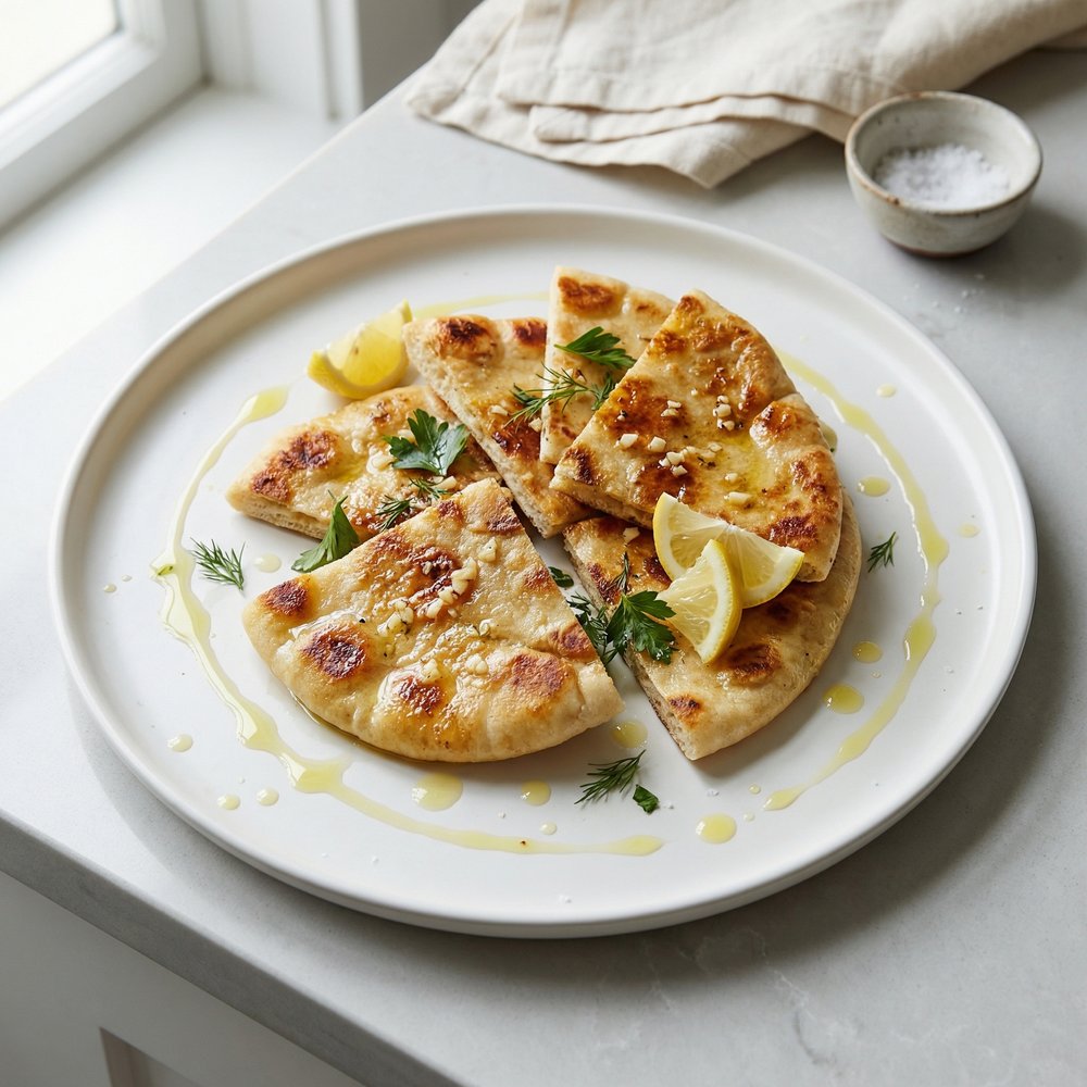 Skillet-Garlic Pita with Lemon Butter