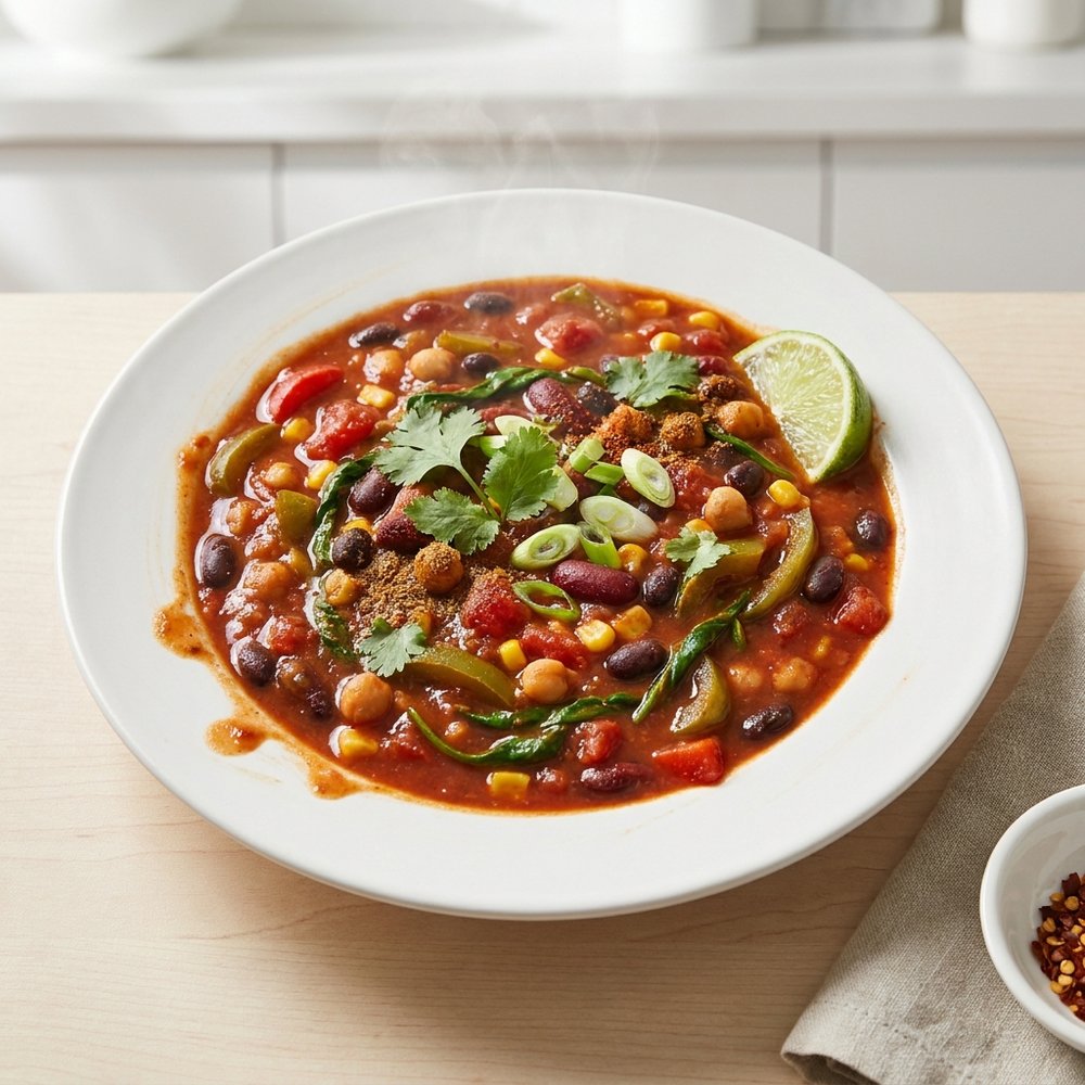 Slow-Cooker Hearty Vegan Chili from Scratch