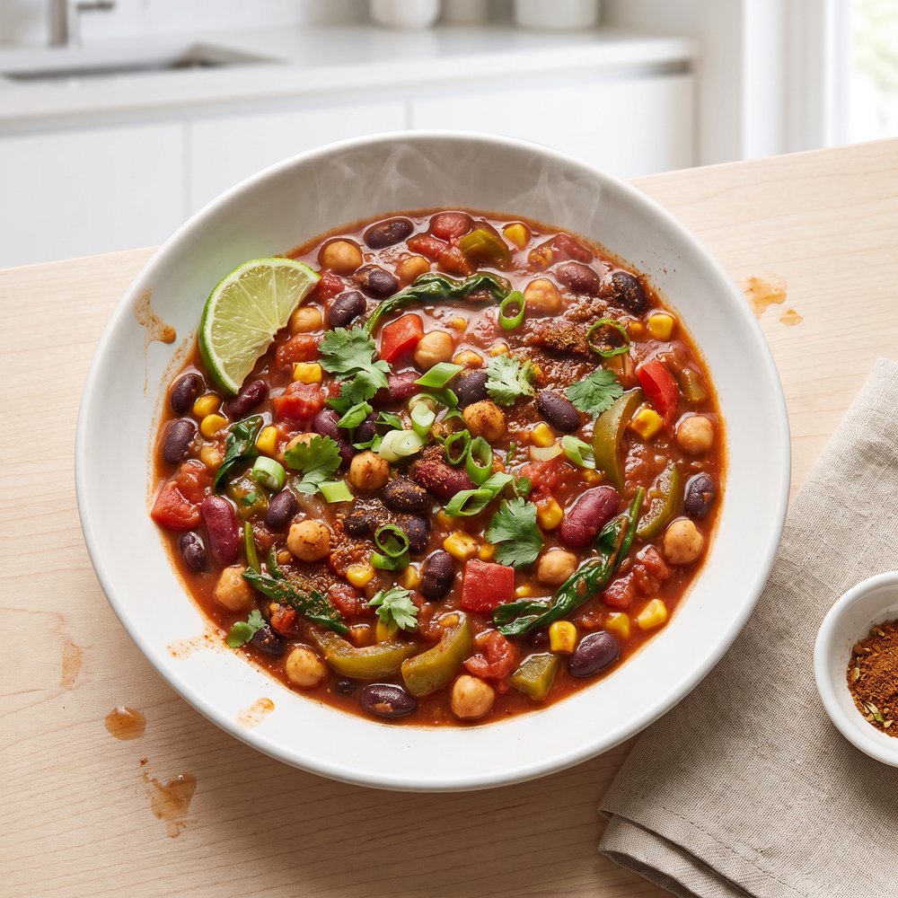 Slow-Cooker Hearty Vegan Chili from Scratch
