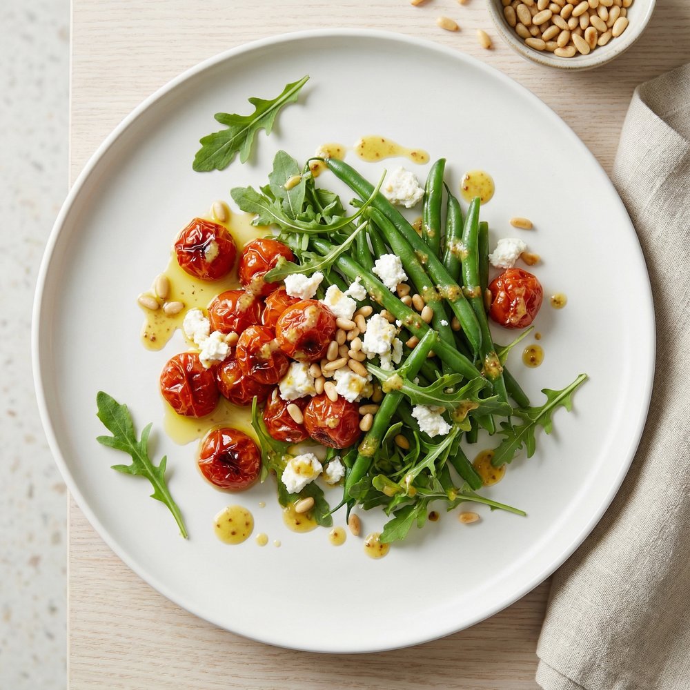 Feta and Slow-Roasted Tomato Salad with French Green Beans