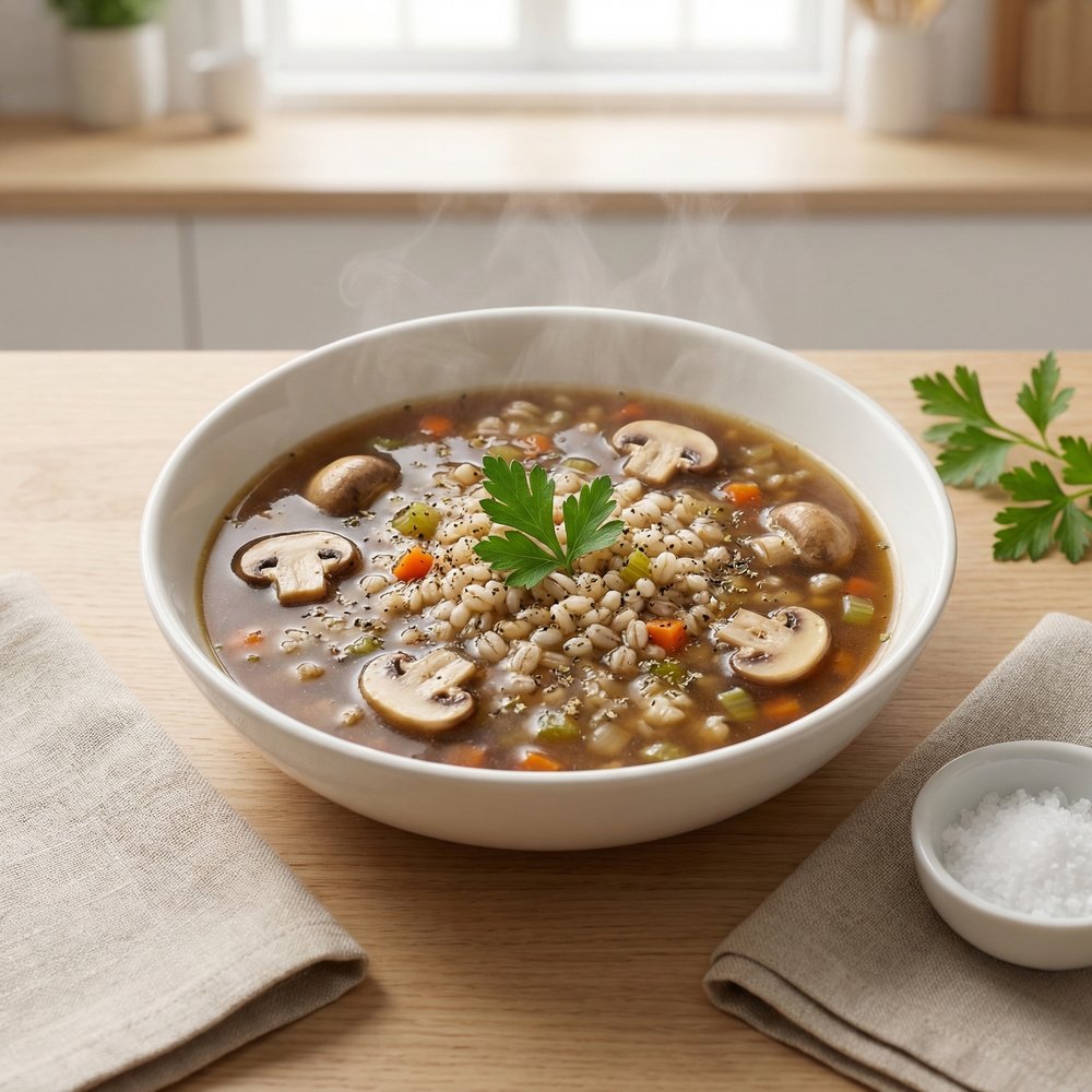 Slow-Simmered Mushroom and Barley Soup