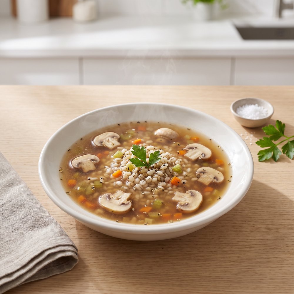 Slow-Simmered Mushroom and Barley Soup