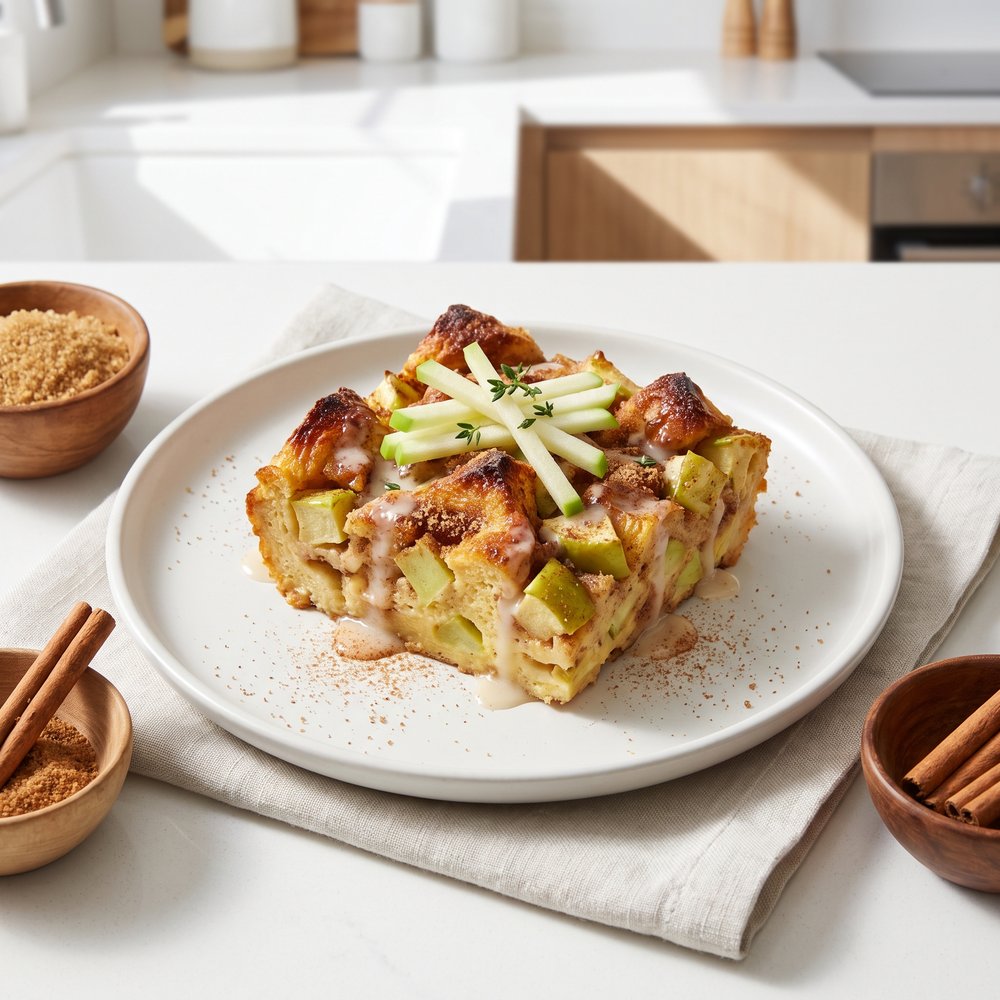 Slow Cooker Apple Cinnamon Bread Pudding