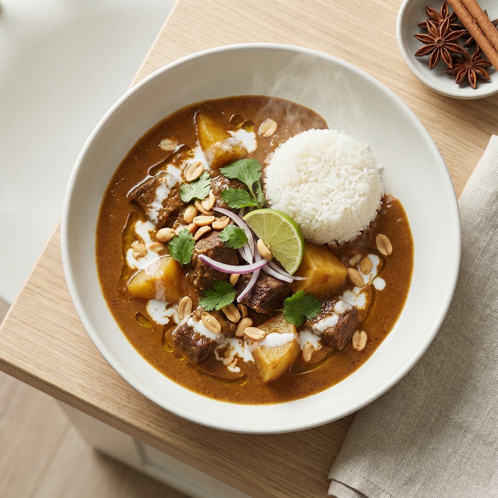 Slow Cooker Beef Massaman Curry (2500 kcal OMAD)