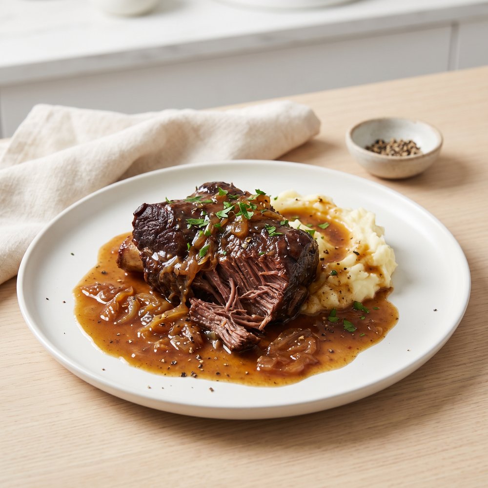 Slow Cooker Beef Neck Bones and Gravy