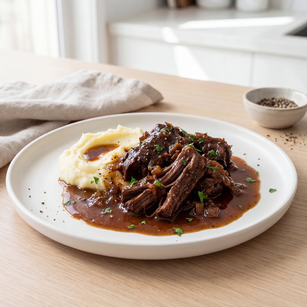 Slow Cooker Beef Neck Bones and Gravy