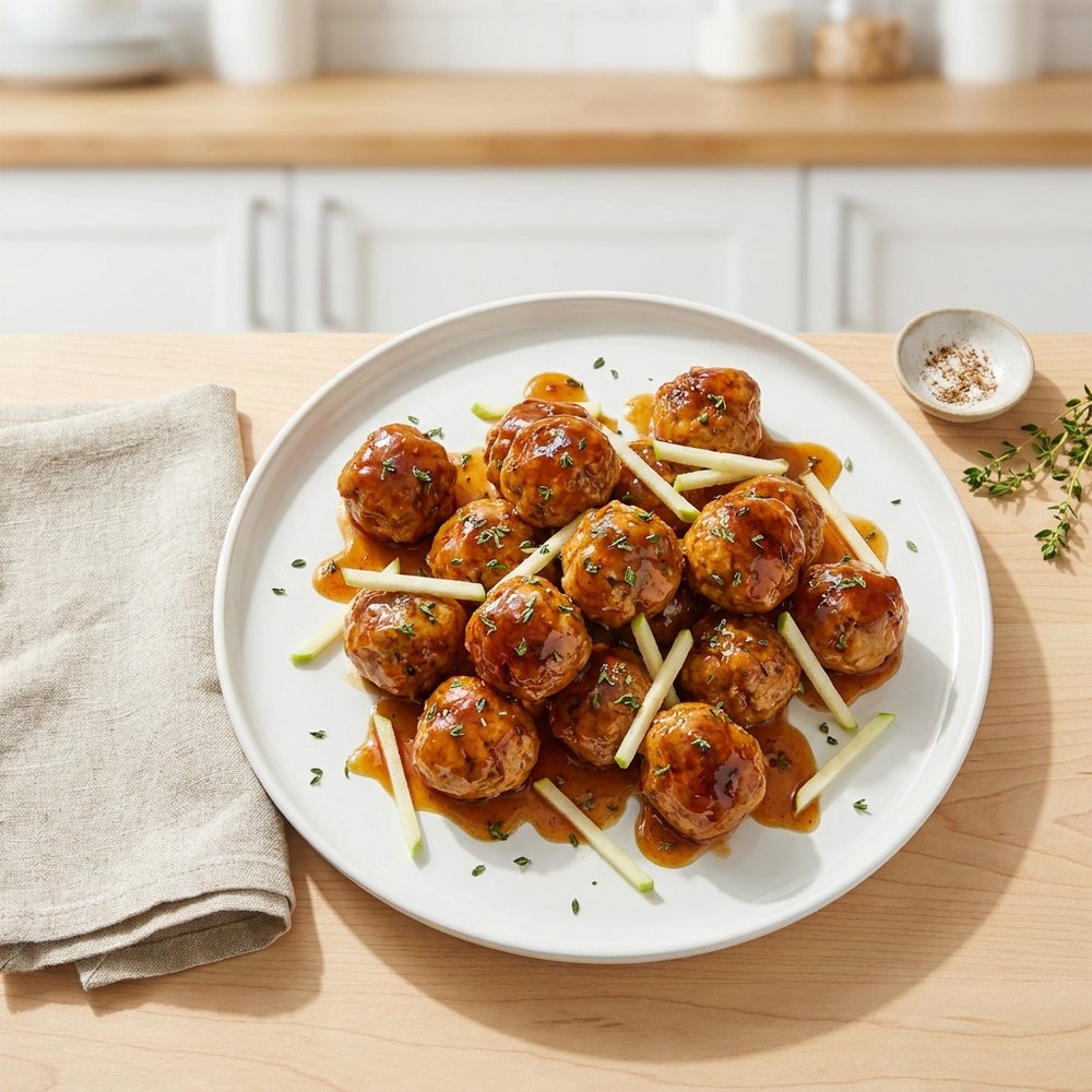 Slow Cooker Chicken Apple Butter Meatballs