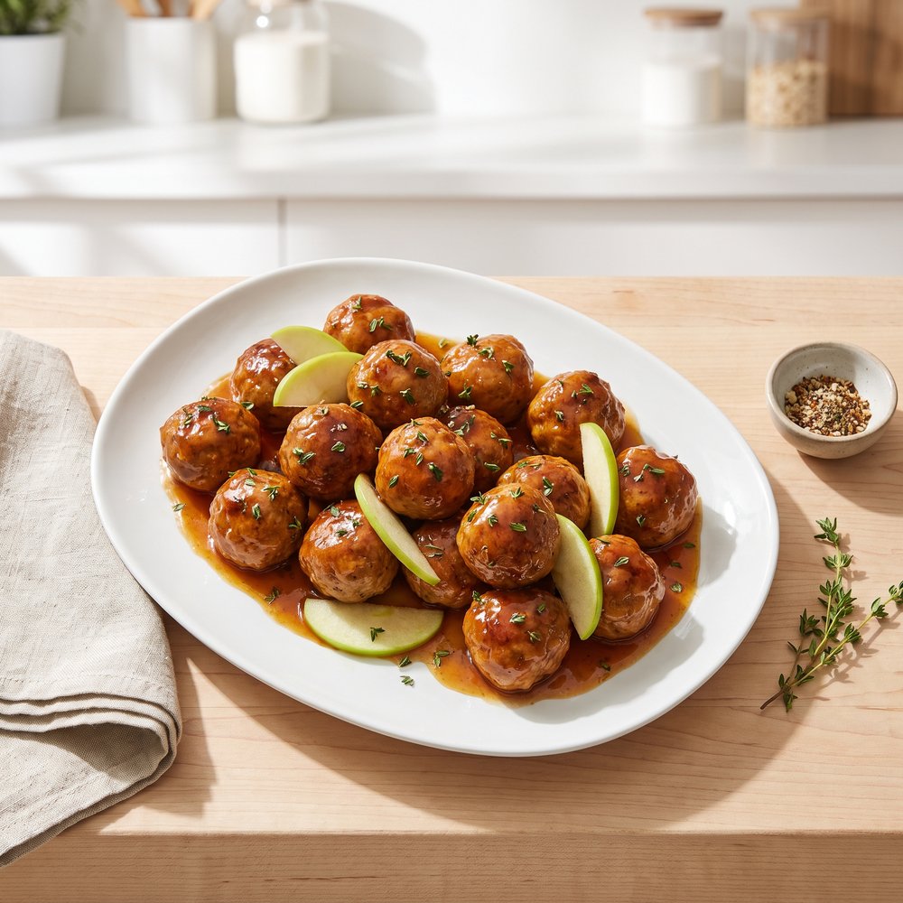 Slow Cooker Chicken Apple Butter Meatballs