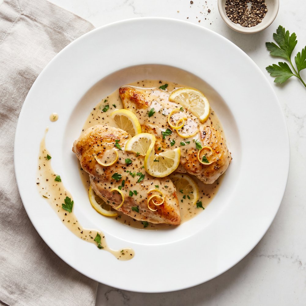 Slow Cooker Creamy Lemon Herb Chicken