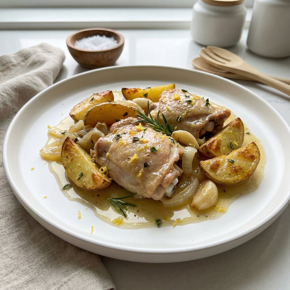 Crockpot Greek-Style Lemon Chicken with Potatoes