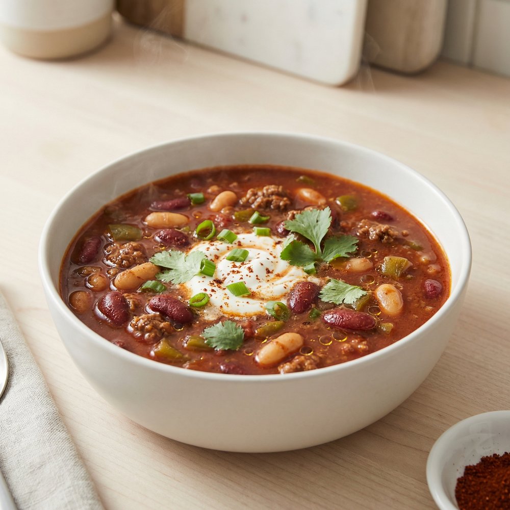 Crockpot Beef and Bean Chili
