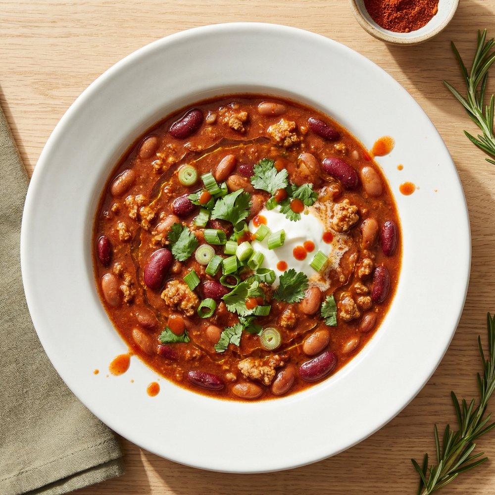 Crockpot Turkey Chili with Beans