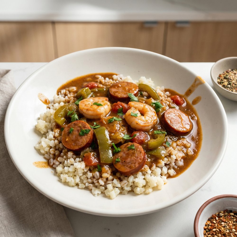 Lightened-Up Slow Cooker Gumbo