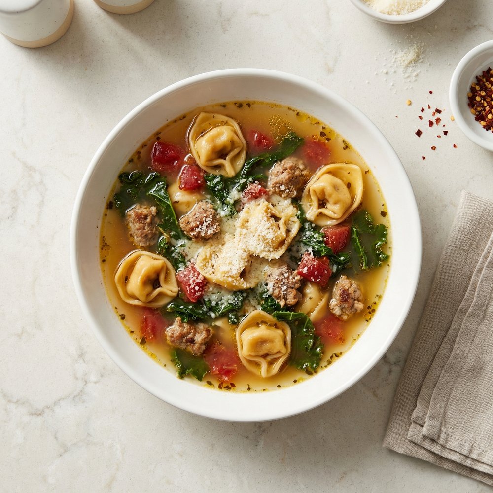 Crockpot Tortellini Soup with Italian Sausage