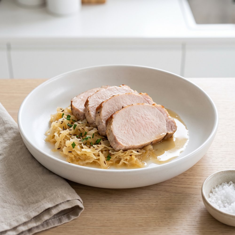 Slow Cooker Lancaster County Pork and Sauerkraut