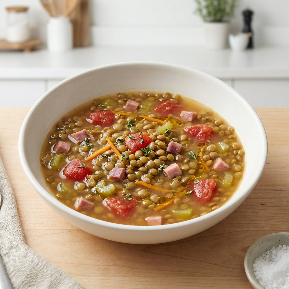 Crockpot Lentil and Ham Soup