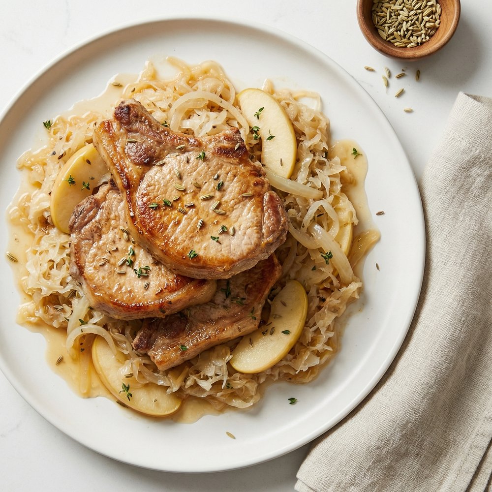 Slow Cooker Pork and Sauerkraut with Apples