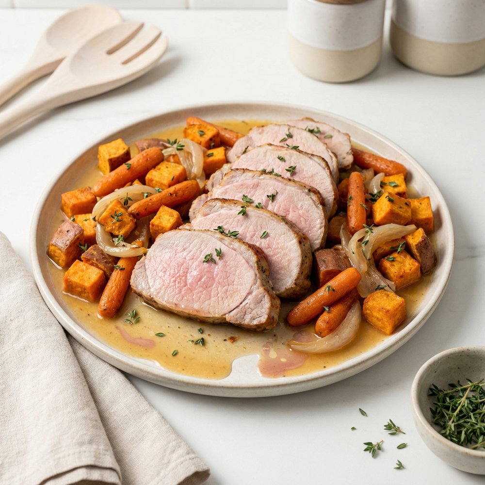 Simple Sweet Pork Roast Supper