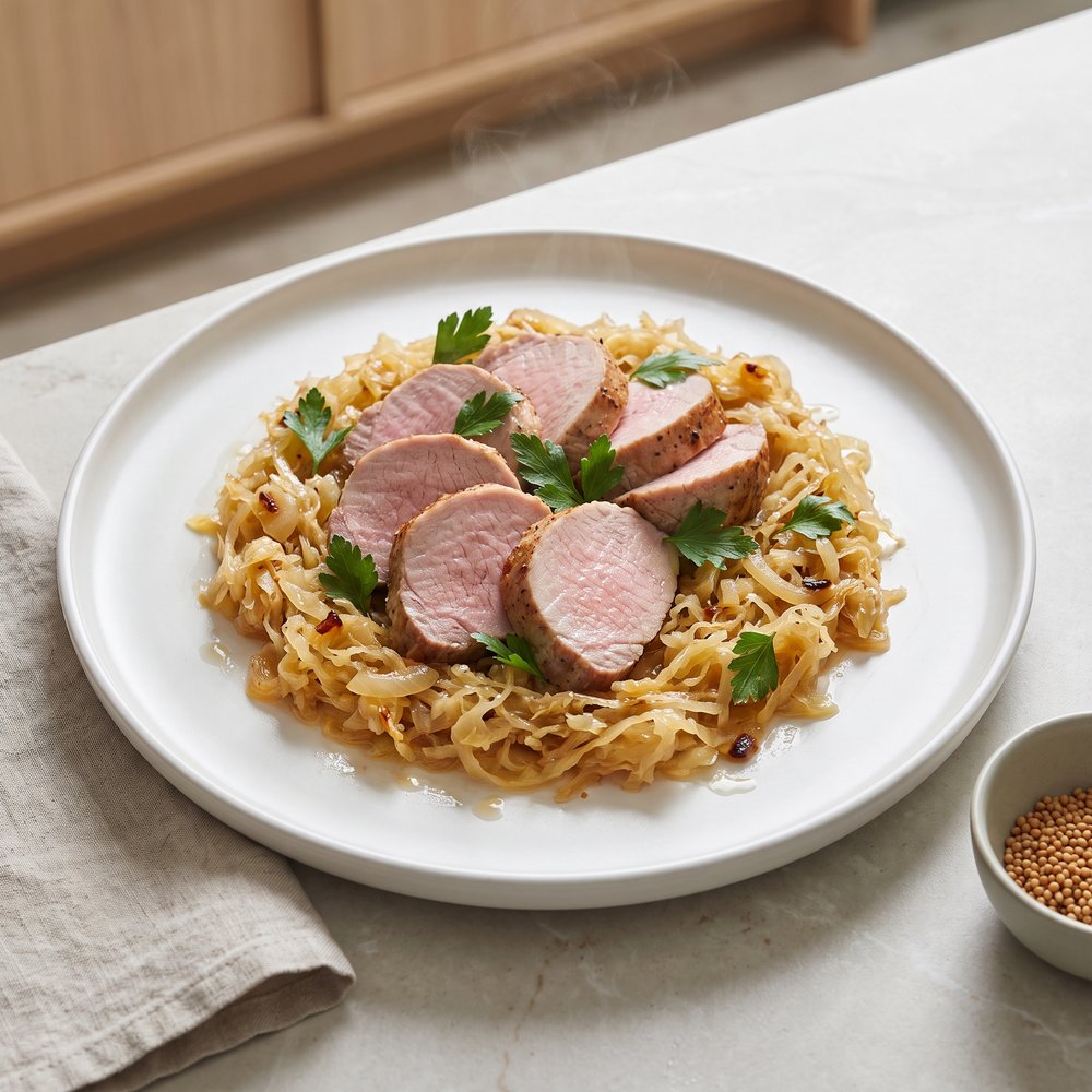 Slow Cooker Pork, Sauerkraut, and Beer