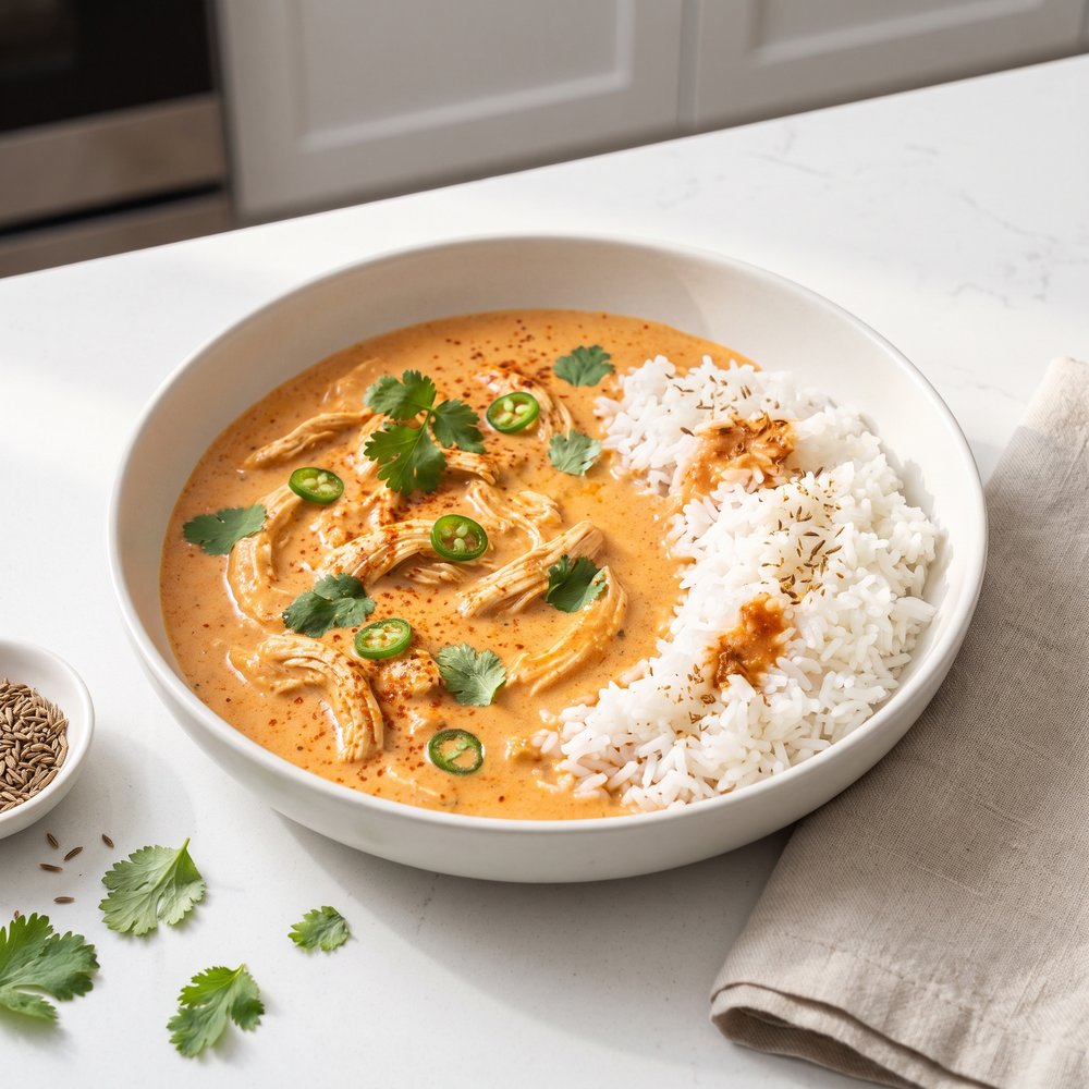 Slow Cooker Shredded Chicken in Yogurt Sauce