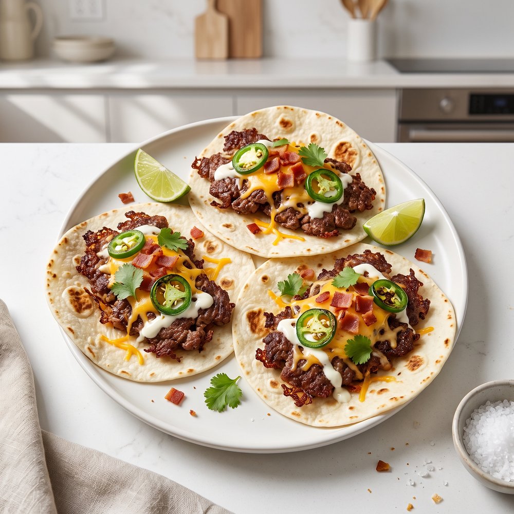 Smashed Tacos with Jalapeño Popper Flavor