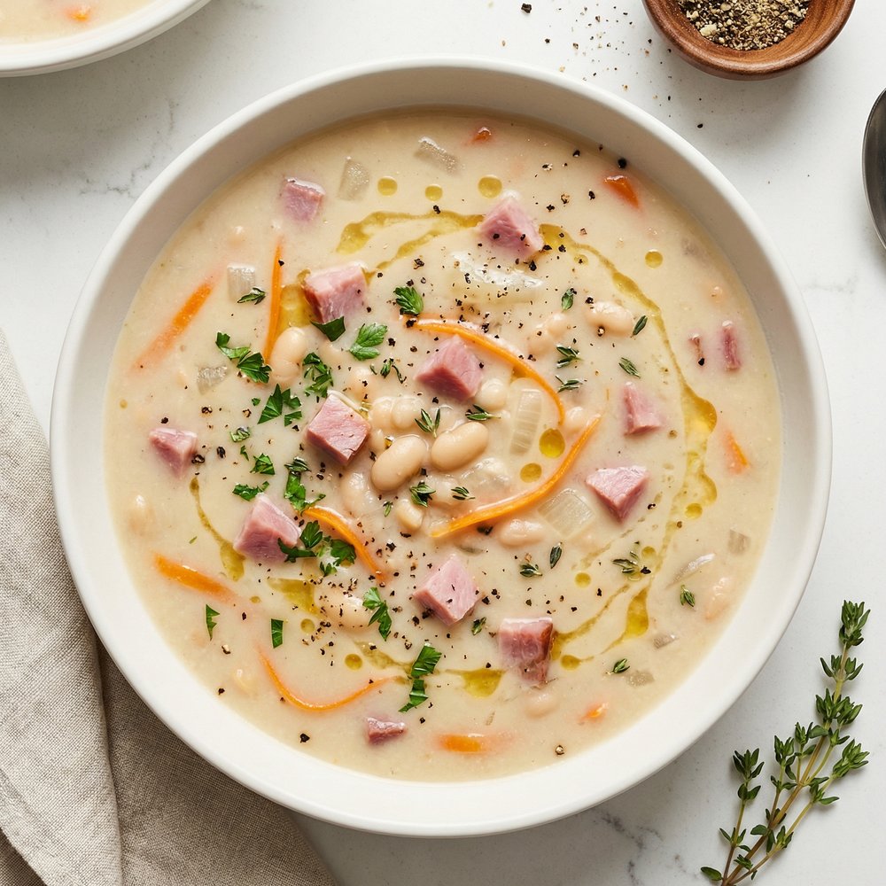 Smoked Ham Hock Navy Bean Soup