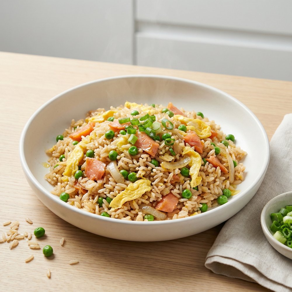 Mom’s Fried Rice with Smoked Salmon