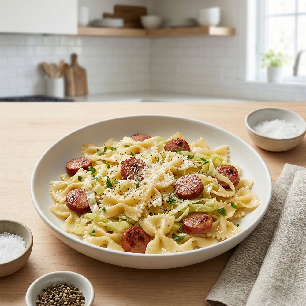 Cabbage and Smoked Sausage Pasta