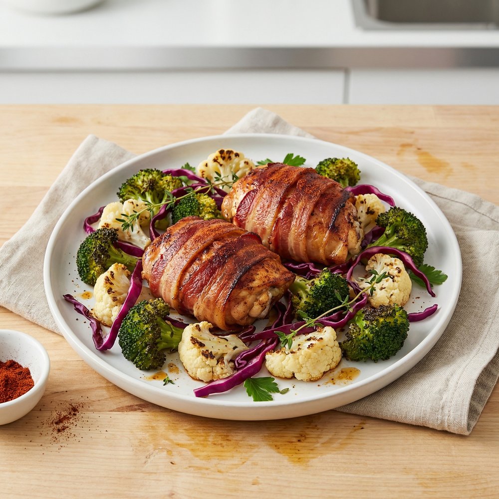 Keto Smoky Chicken and Vegetable Sheet Pan Dinner