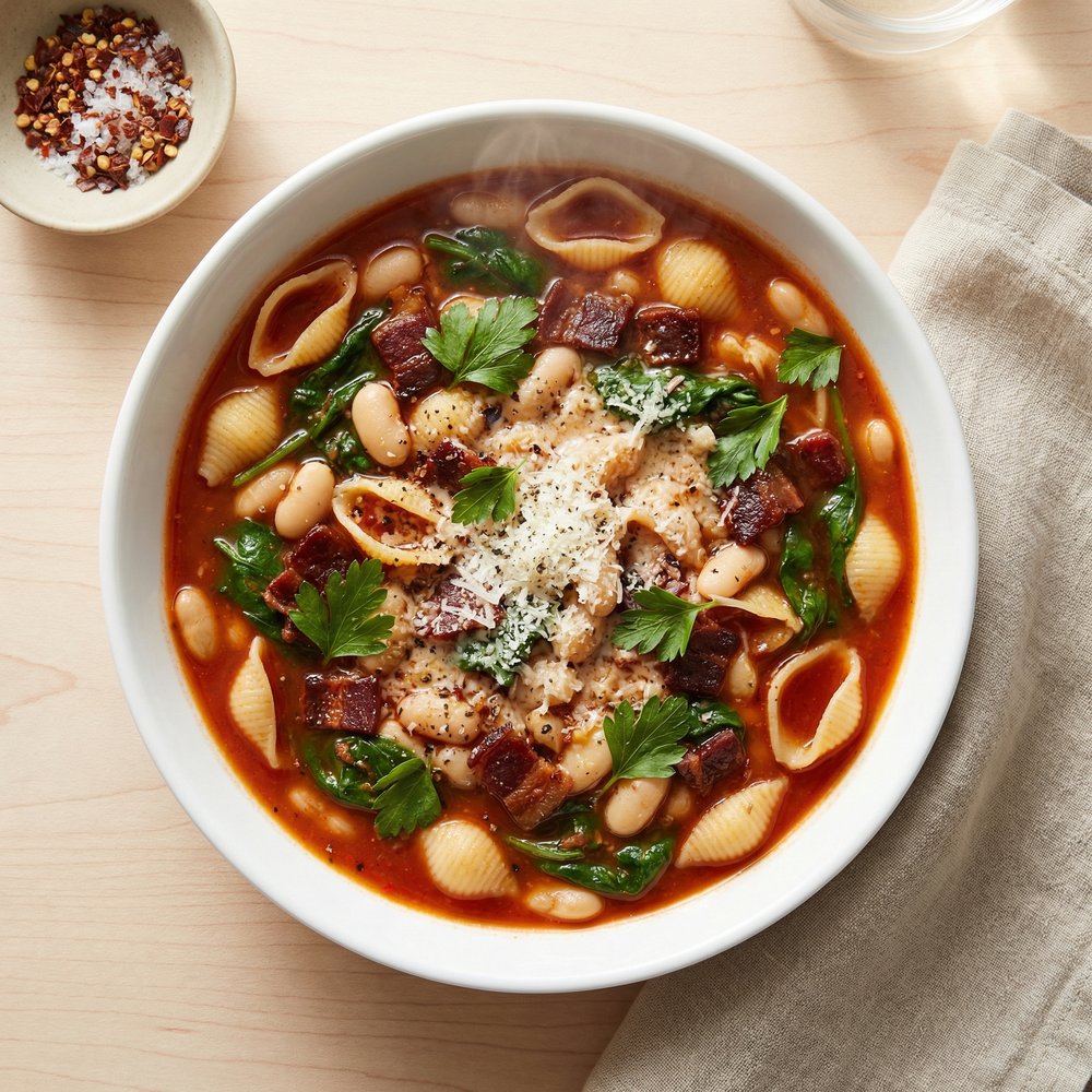 Bacon-Infused Pasta e Fagioli Soup