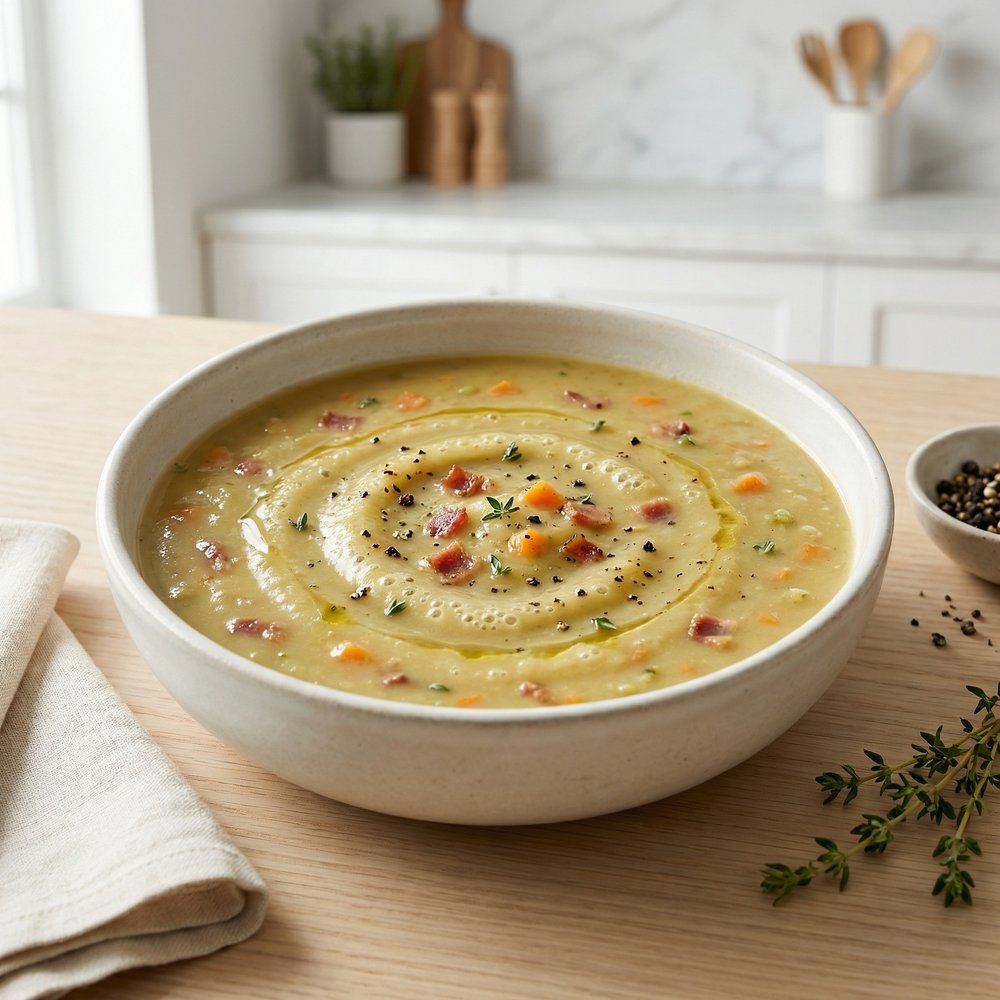 Pressure Cooker Split Pea Soup with Bacon