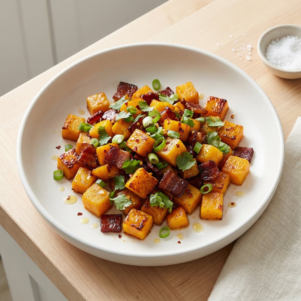 Mango-Bacon-Butternut Squash Hash