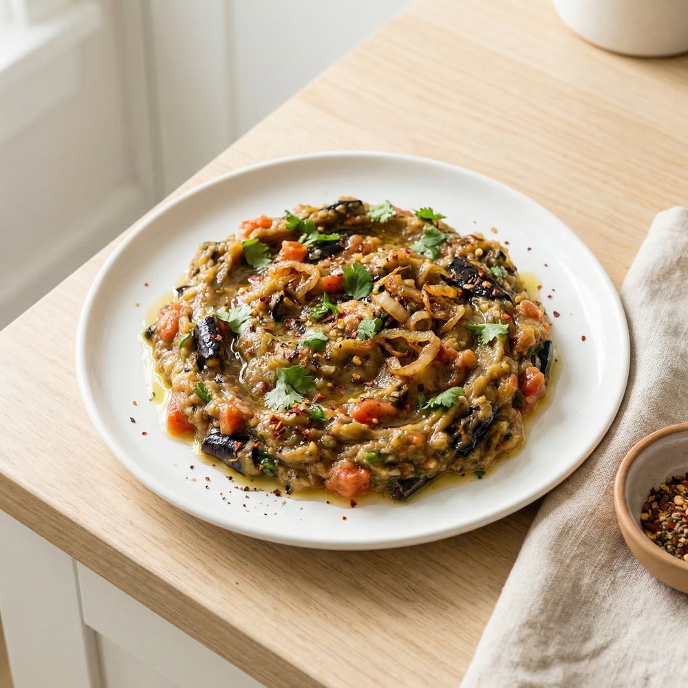 Baingan Bharta-Style Indian Eggplant Mash