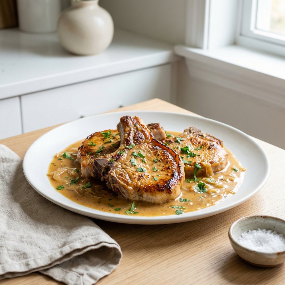 Chef John’s Onion-Gravy Smothered Pork Chops