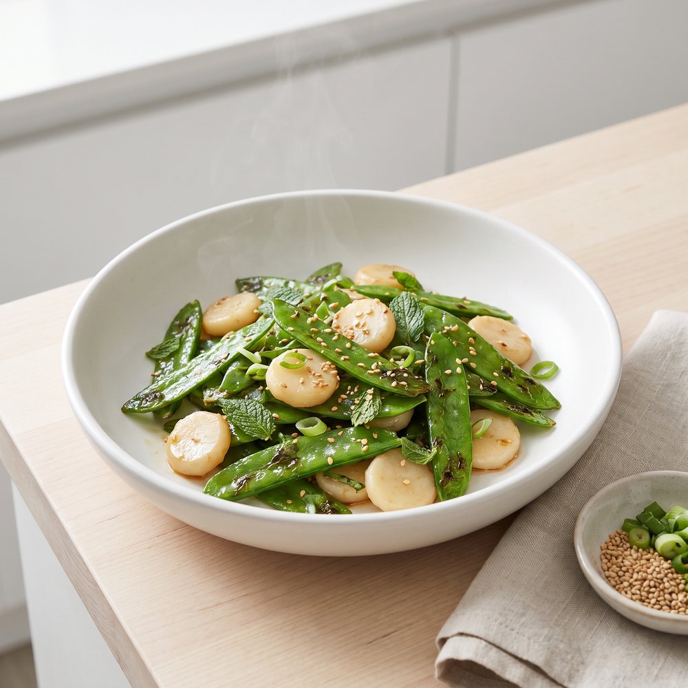 Snow Peas with Water Chestnuts