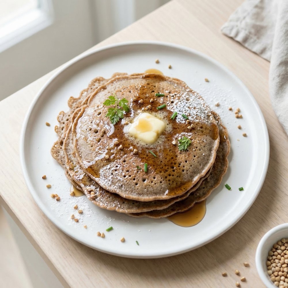 Tangy Old-Time Buckwheat Pancakes