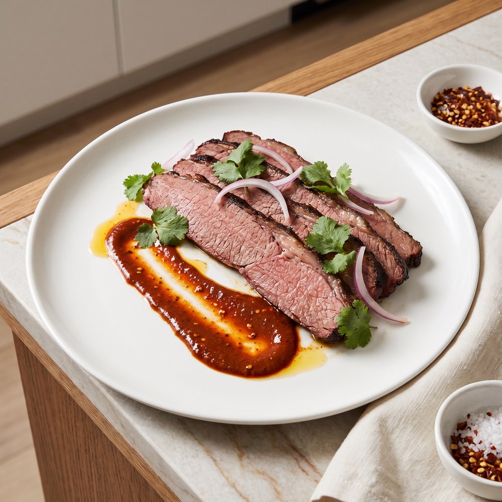Sous Vide Beef Brisket with Ancho Chili Sauce