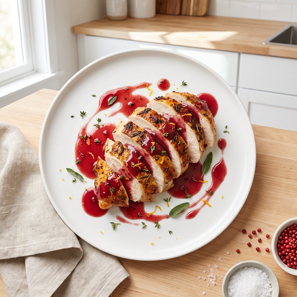 Sous Vide Bone-In Turkey Breast with Blood Orange Gastrique