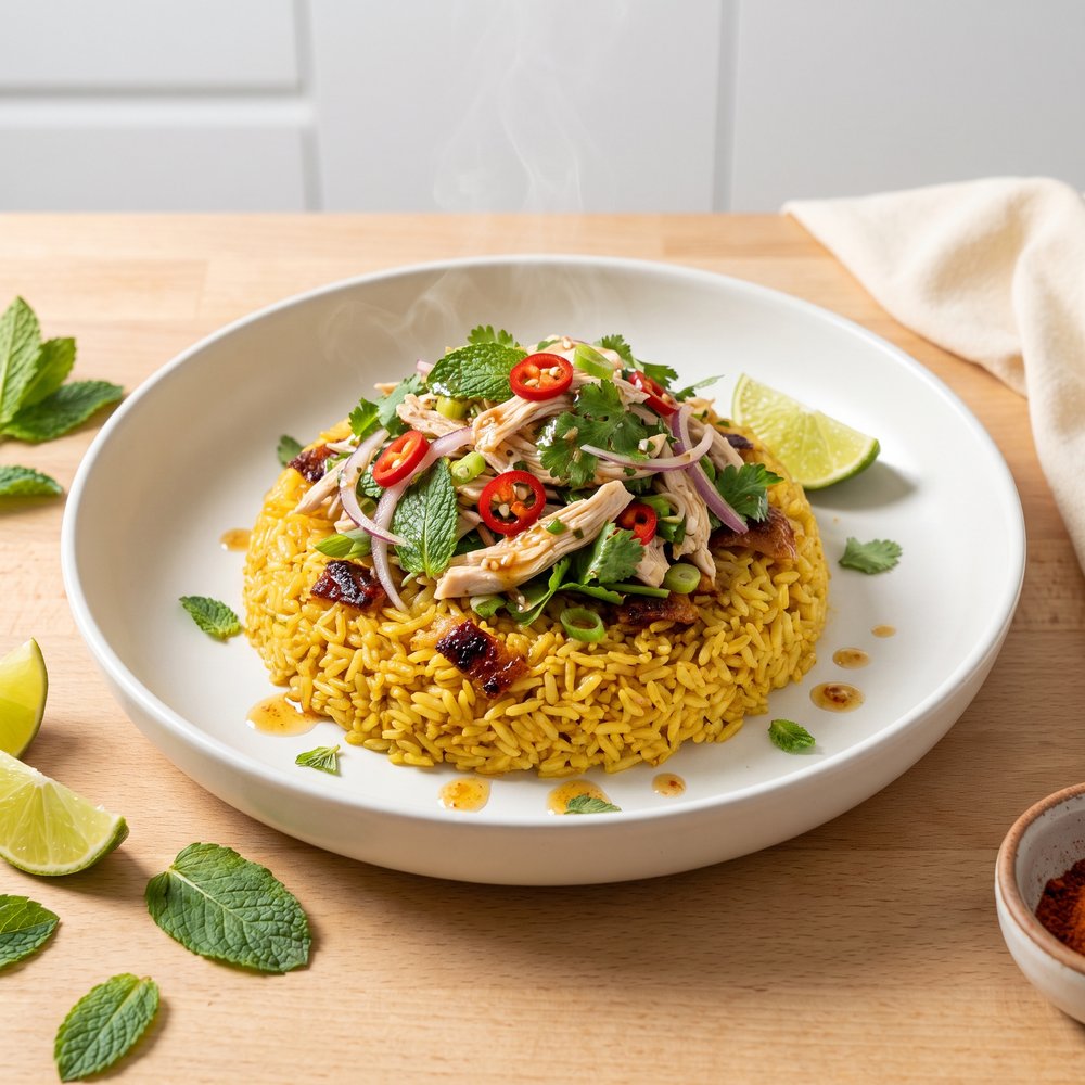 Southeast Asian-Inspired Chicken and Rice