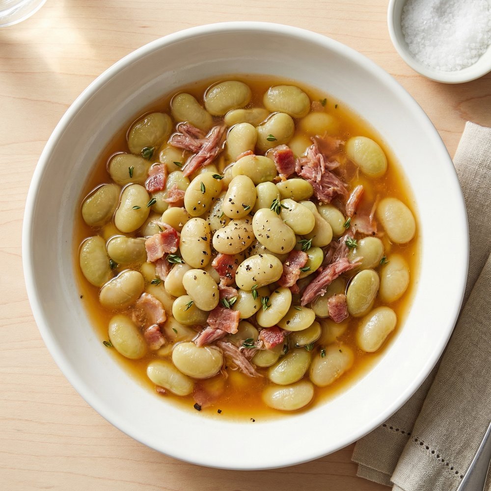 Southern-Style Butter Beans with Bacon and Ham Hock