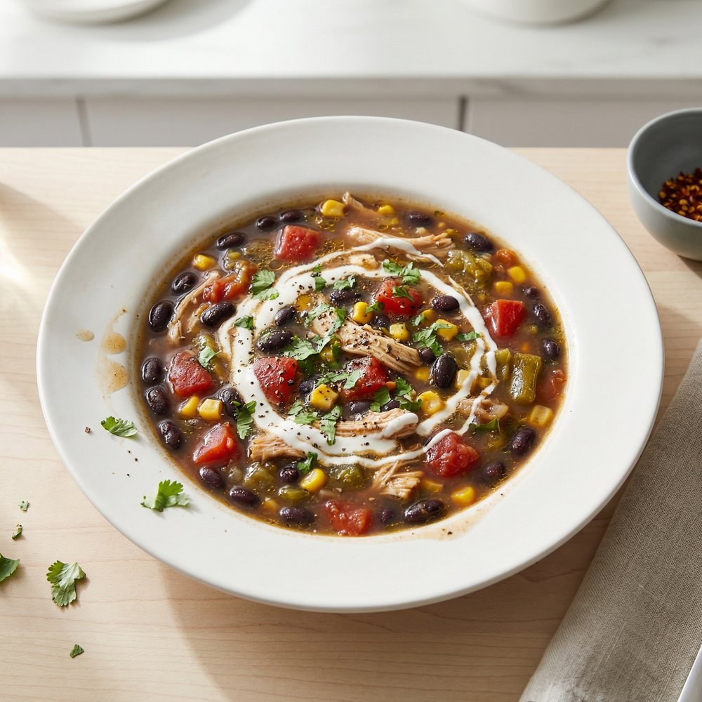 Southwestern Chicken and Black Bean Soup