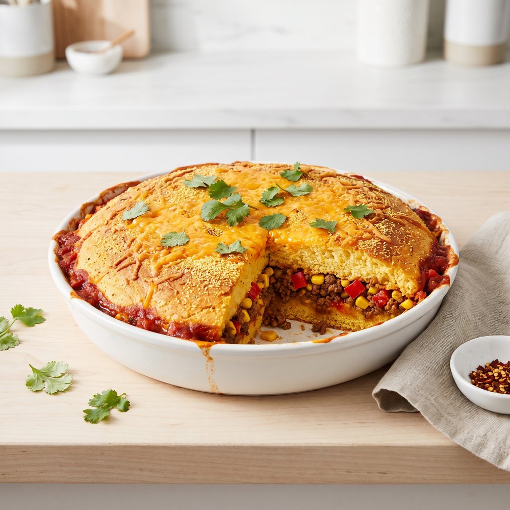 Southwest Cornbread Beef Casserole