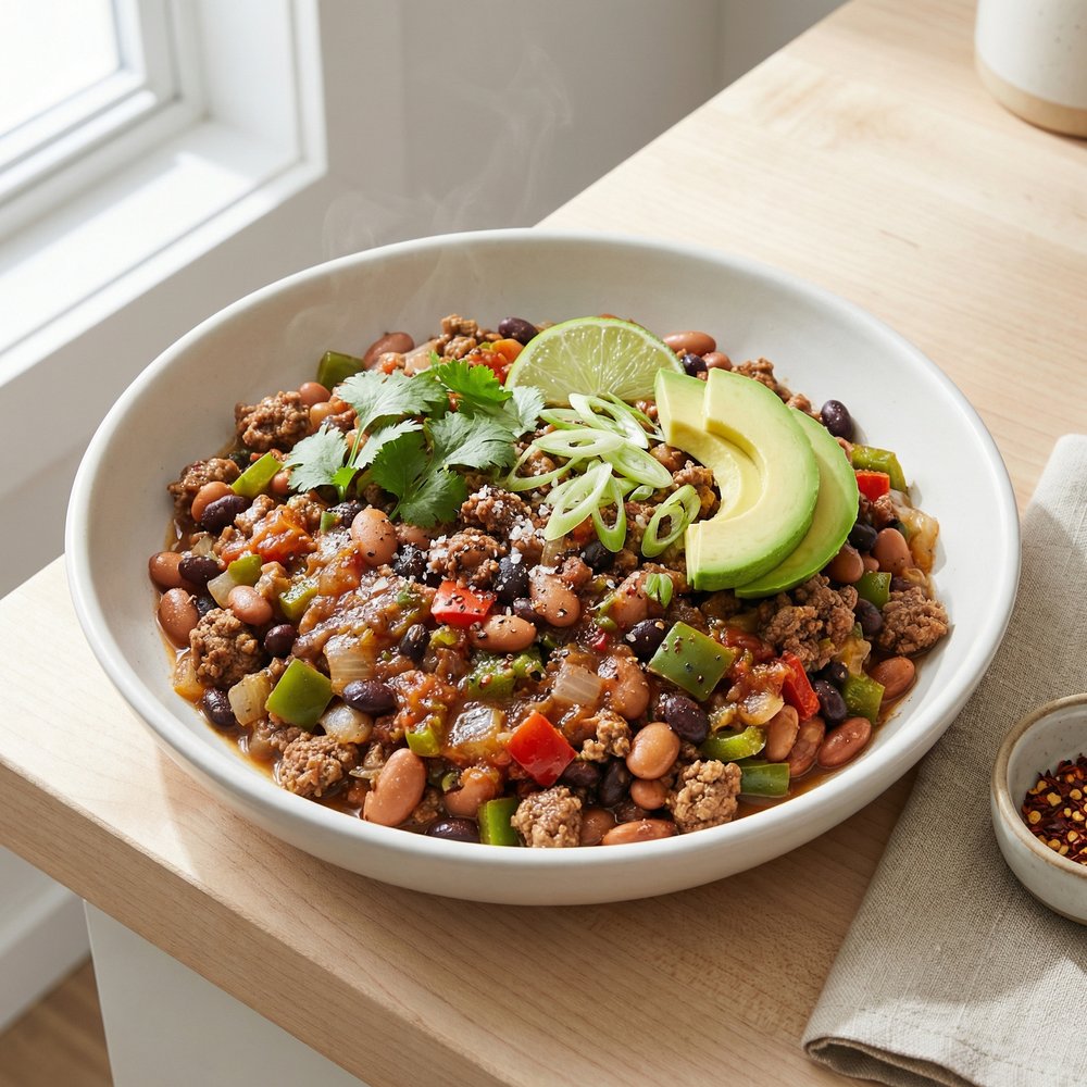Southern Ground Beef and Bean Skillet