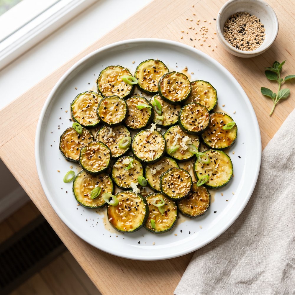 Soy-Sesame Zucchini Bites