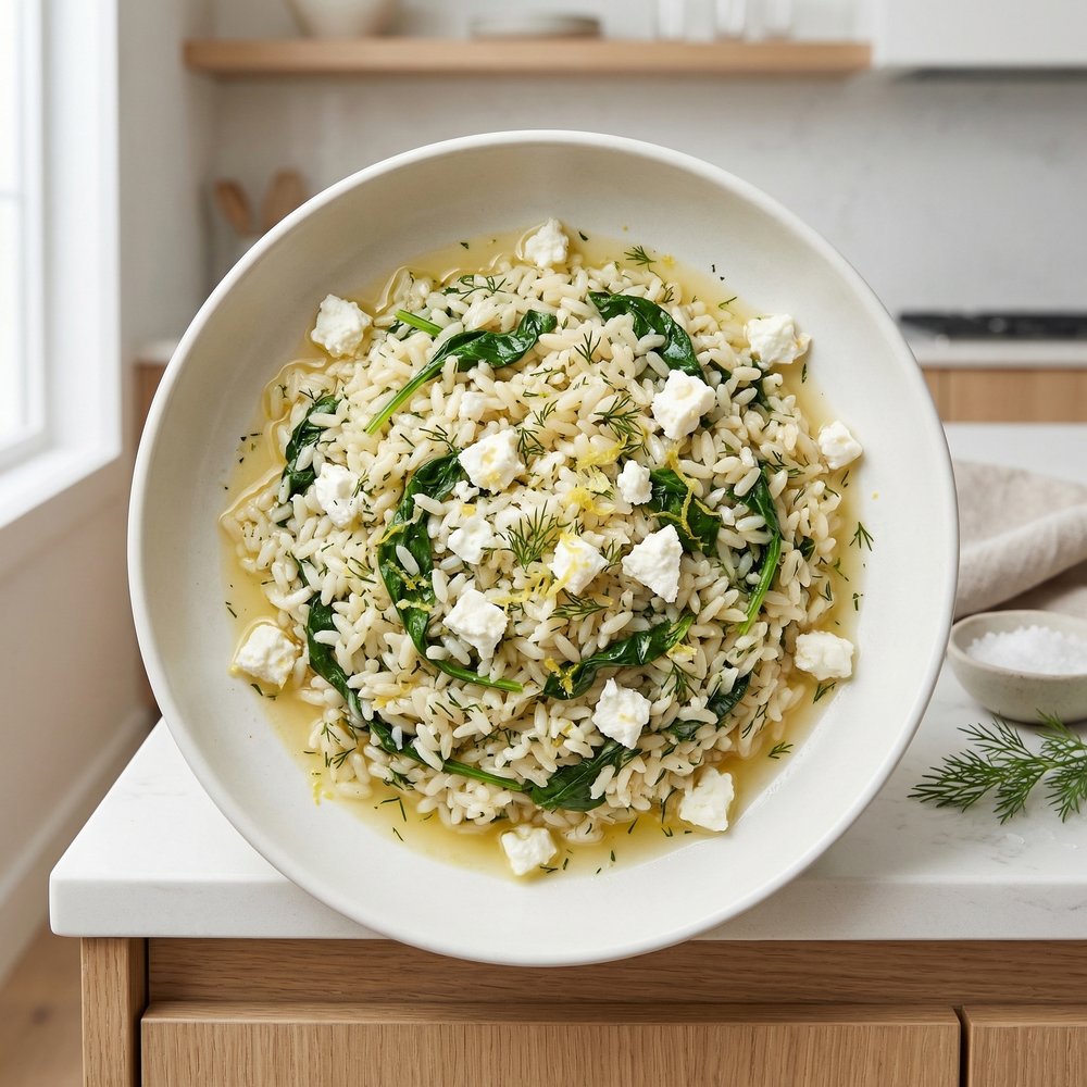 Greek Spinach Rice (Spanakorizo)