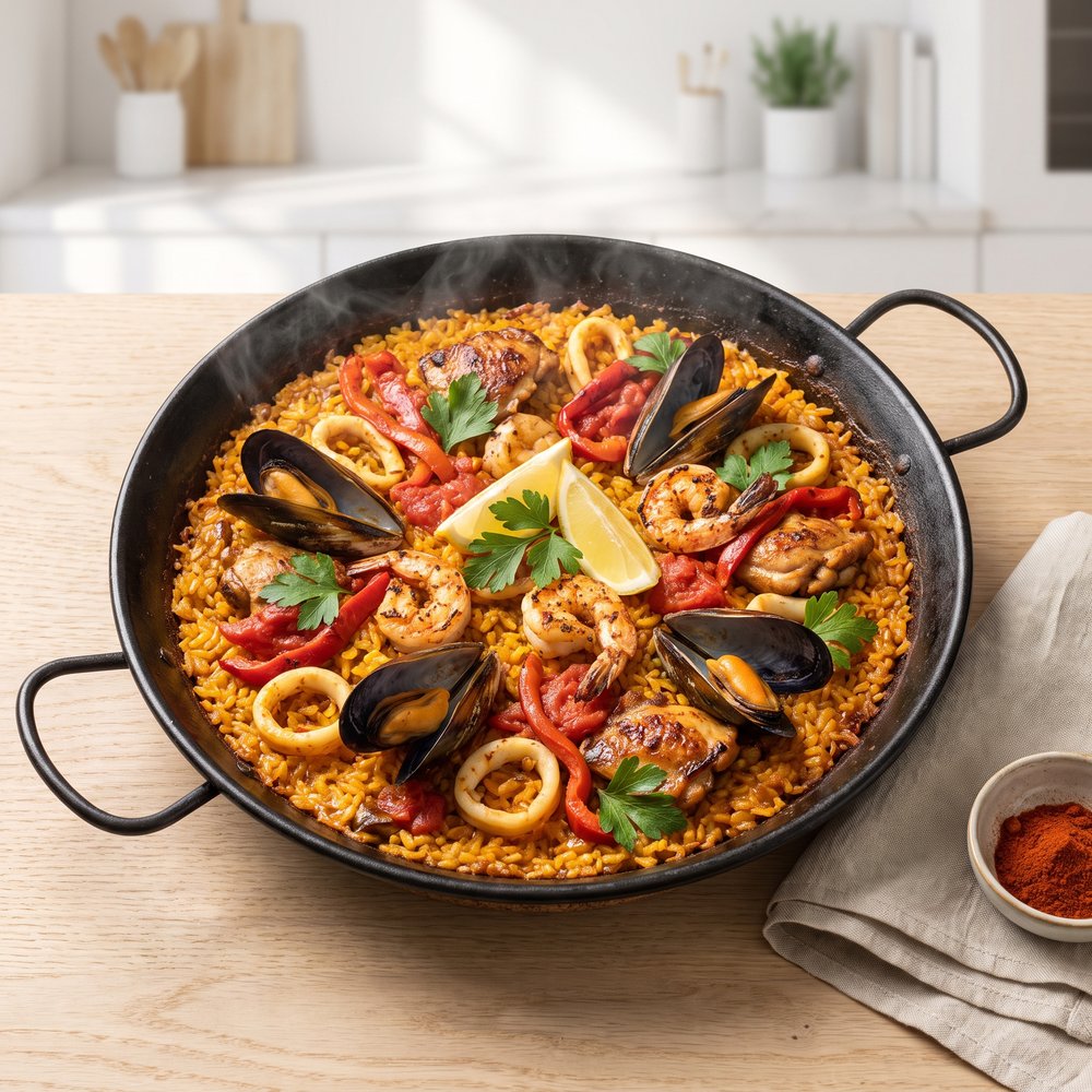 Spanish-Style Seafood Paella with Chicken