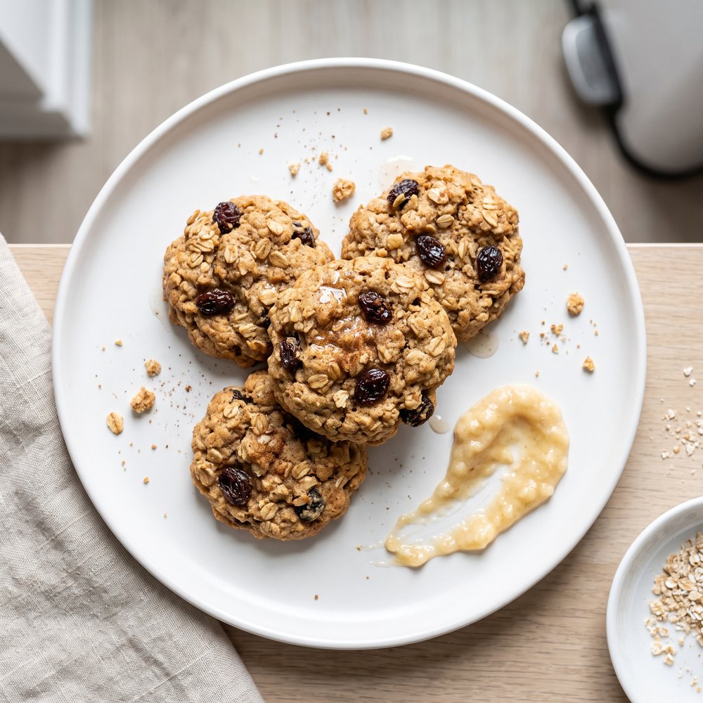 Spelt Oatmeal Raisin Cookies